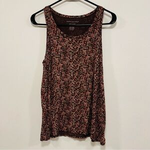 American Eagle Outfitters Women's Floral Tank Top brown and Pink Size Small!